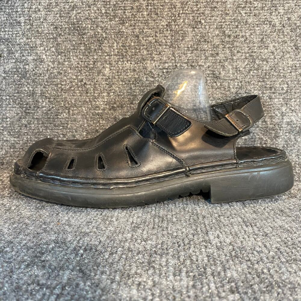 Josef Seibel Jeremy Fisherman Sandals Black Leather Comfort Mens EU 41 US 7.5 8